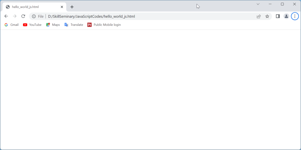 Run JavaScript just on a Web Browser : Step 3:Right click on the File and select "Open with" and then select "Google Chrome".
