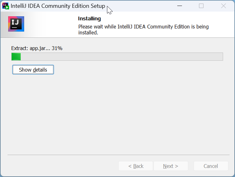 IntelliJ IDEA Community Edition Setup Window