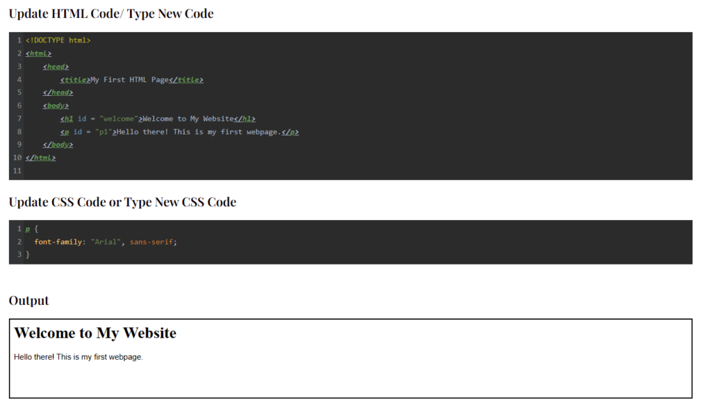 Online Code editor for CSS